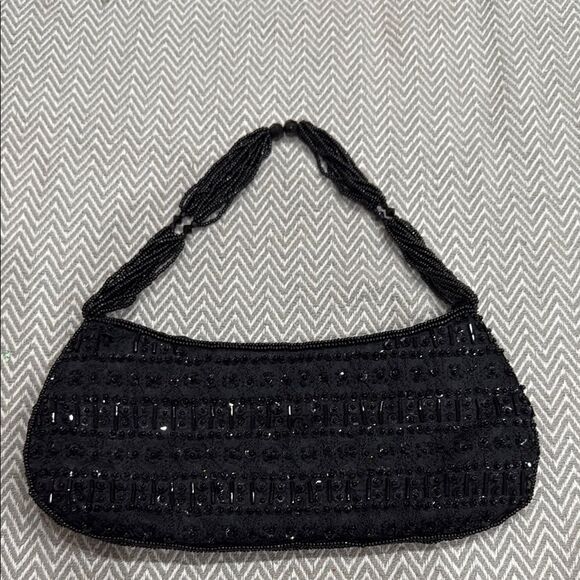 Preston & York Elegant Black Beaded Small Women's Bag - Picture 4 of 5